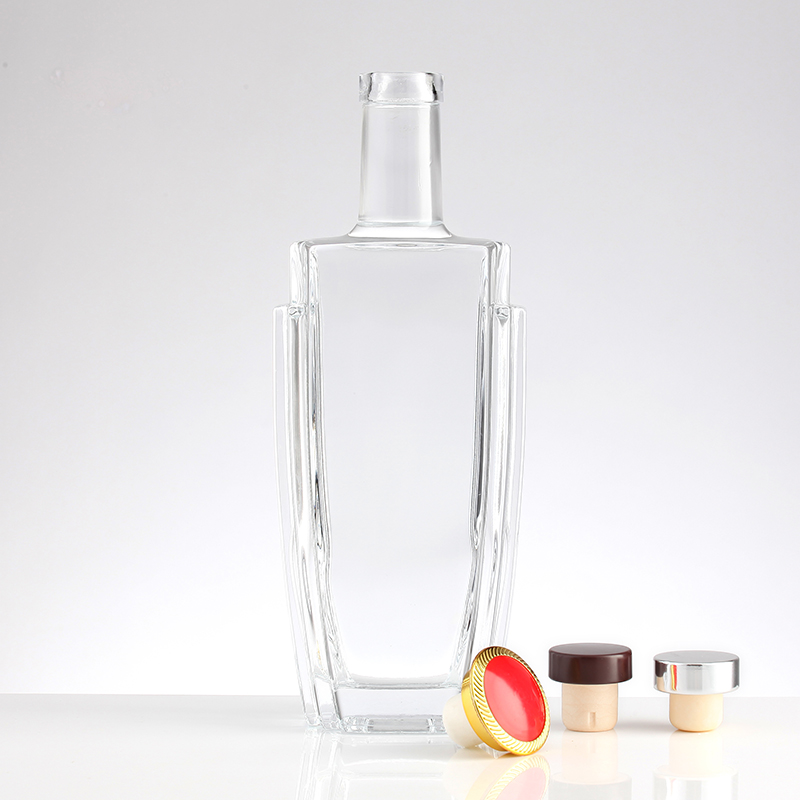 Square Glass Bottle for Wine Brandy Vodka Whisky Made of Healthy Lead-free Glass