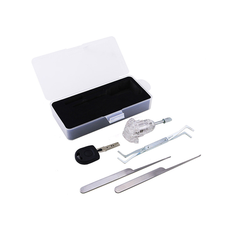 Lock Locksmith Picking Set Transparent Car Lock For VW HU66 With 3 Lockpicks