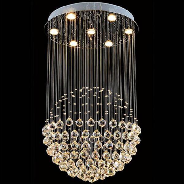 Modern K9 Large LED SphericLiving Room Crystal Chandeliers Round Large