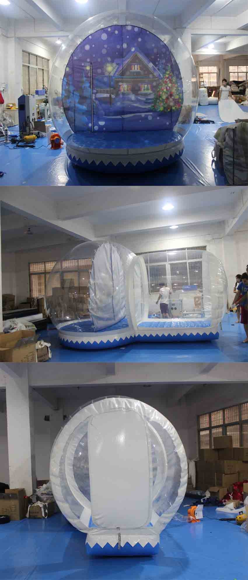 Easy Access Entrance Tunnelinflatable Snow Globe Custom Color CE