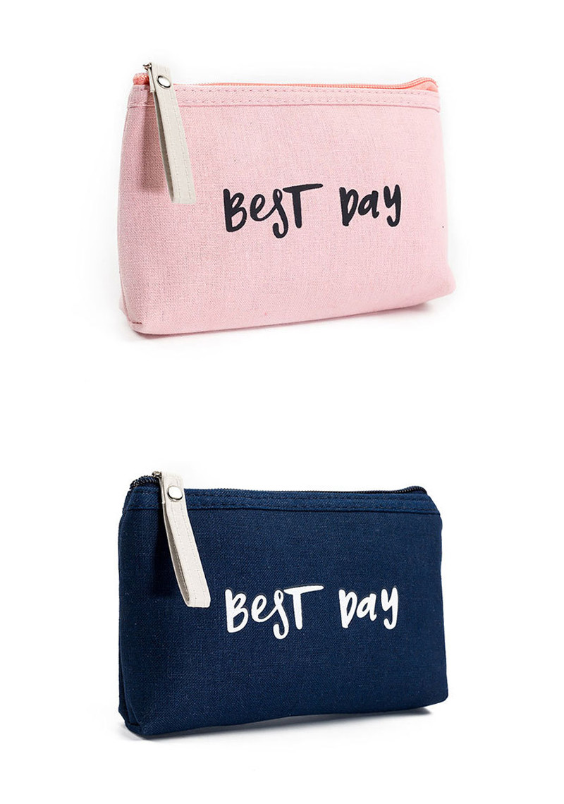 High Quality Pure Color Recycled Portable Travel Zipper Cosmetic Bag