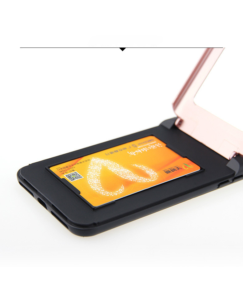 TPU PC 2 in 1 pink card slot phone case with a mirror for iphone X 6splus 7plus