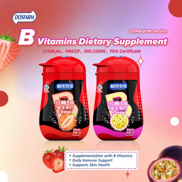 Do's Farm Dietary Supplement Tablets Vitamin B Passion Fruit Flavor Strawberry