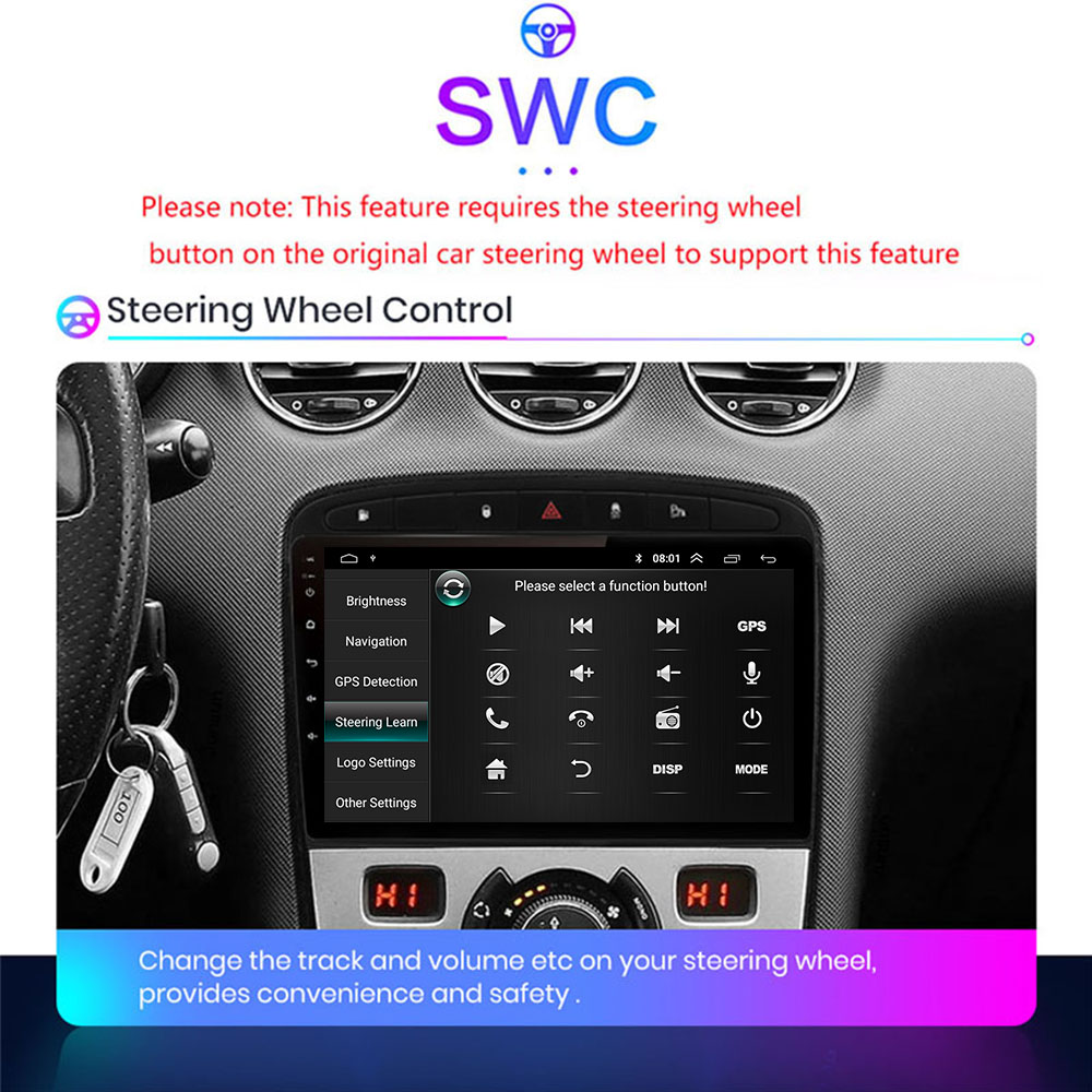 Universal 9" Android10 Car Stereo with WIFI Carplay GPS and Steering Wheel Control