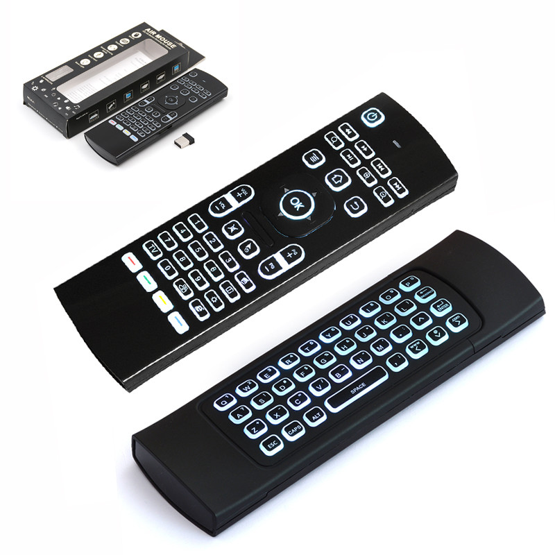 Smart Tv Iptv Mx3 Air Mouse IR Remote Control With Backlit Keyboard
