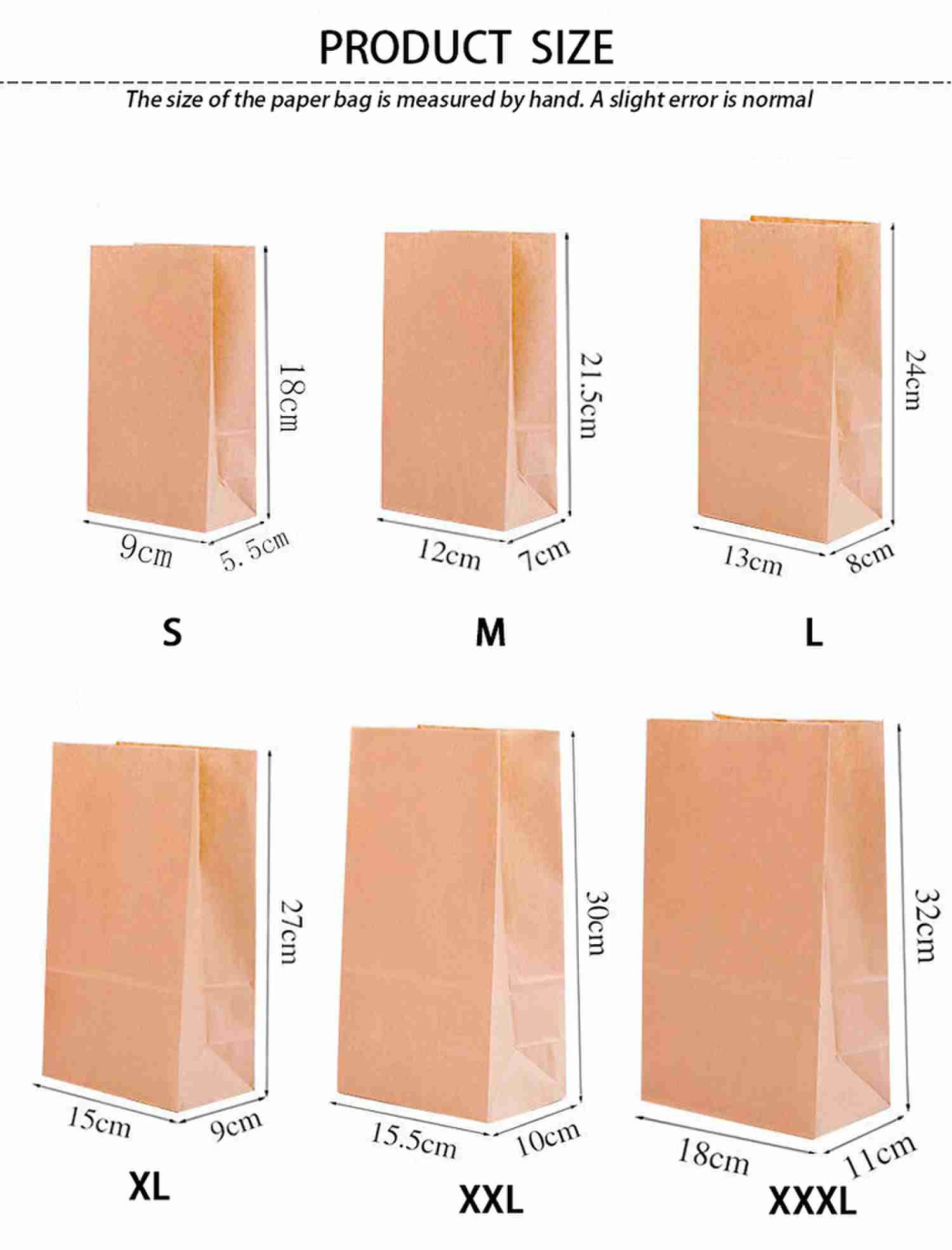 80gsm 90gsm Flat Handle Cookie Coffee Takeaway Brown Kraft Paper Food Bags For Restaurant