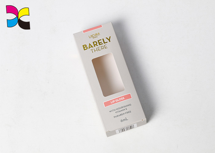 Baby Pink Toothpaste Custom Printed Corrugated Boxes Golden Foil Product With Window