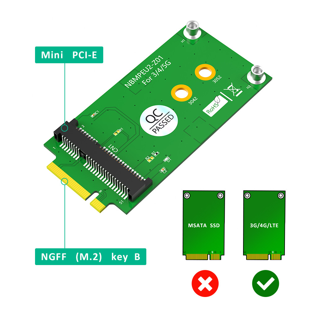 USB M.2 Key B to Mini PCI-E Adapter for 3G 4G 5G Module