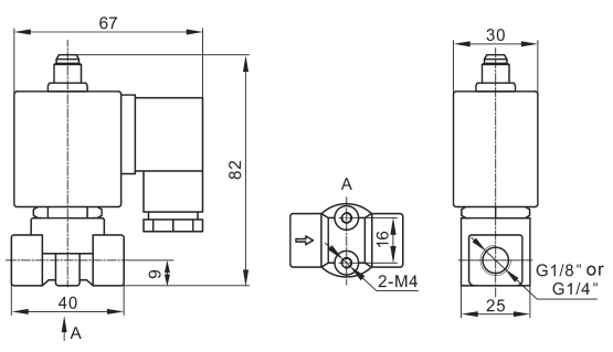 1/8'' 1/4'' 2 Way Normally Open Solenoid Valve For Screw Air Compressor