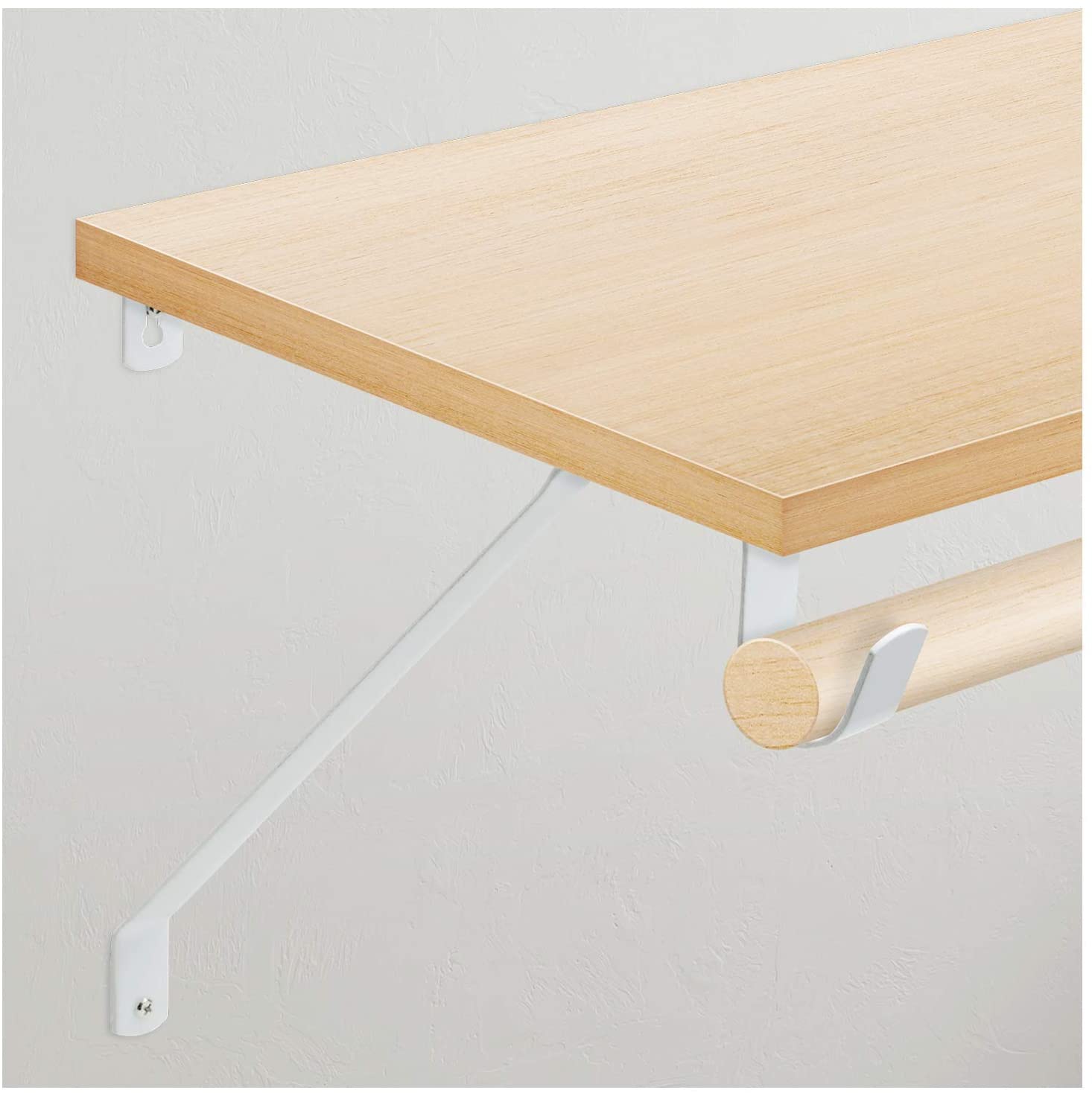 Standard Closet Curtain Rod Support Holder Bracket with Heavy Duty Metal Steel Bracket
