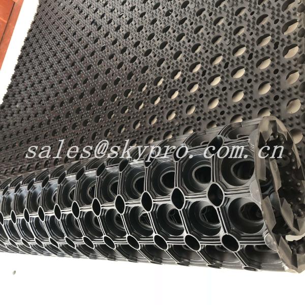 Residential Interlocking Perforated Kitchen Floor Rubber Mats Anti Skid Shock