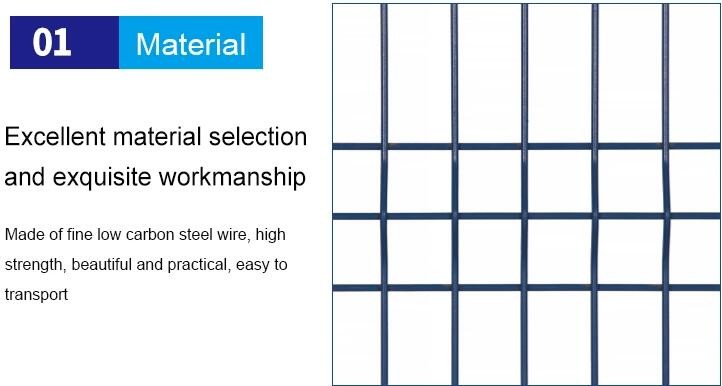 PE Coated 50*200mm Wire Mesh Security Fence Rectangle Post Matched