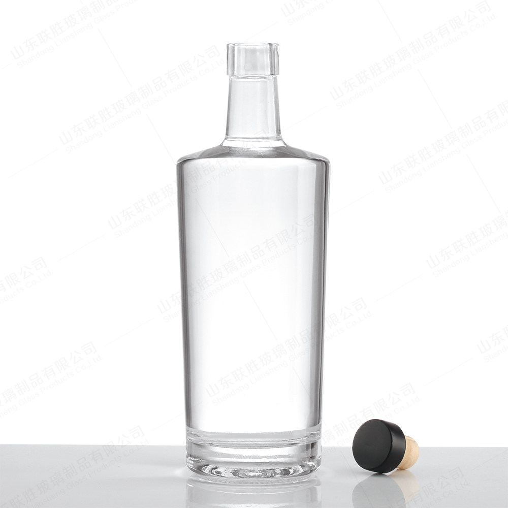 Collar Material Glass 700ml 750ml Thick Bottom Glass Whisky Liquor Bottle for Tequila