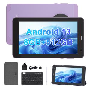 C Idea Android 13 With 6000mAh 7 Inch Tablets Educational Tablet PC With Pen CM518 Pro Purple