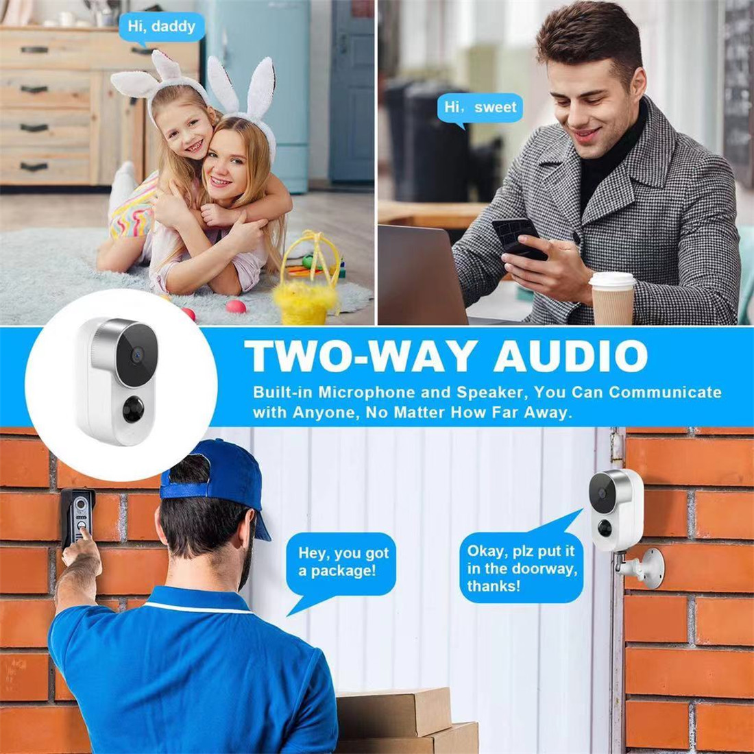 Unistone 2MP 10000mAh Battery Solar Powered Camera Supported Google Home / Alexa(US-BC204GA) Product model:CA0150 Comm