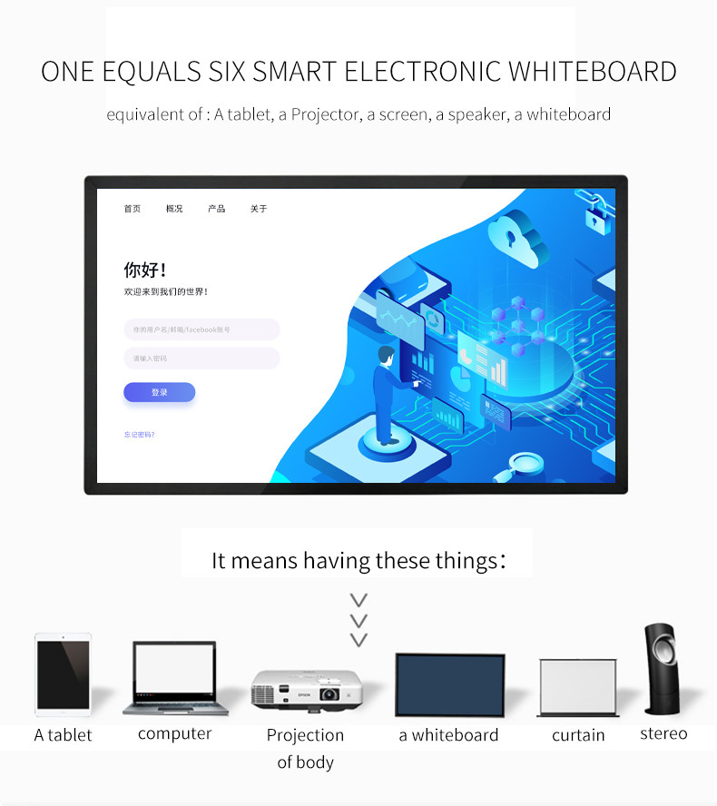 43 Inch Fully Enclosed Interactive Android Hanging Digital Signage