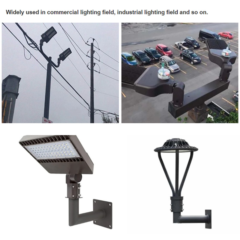Customized Milling Tenon Light Pole Bracket for LED Shoebox Light in Gloss Bronze