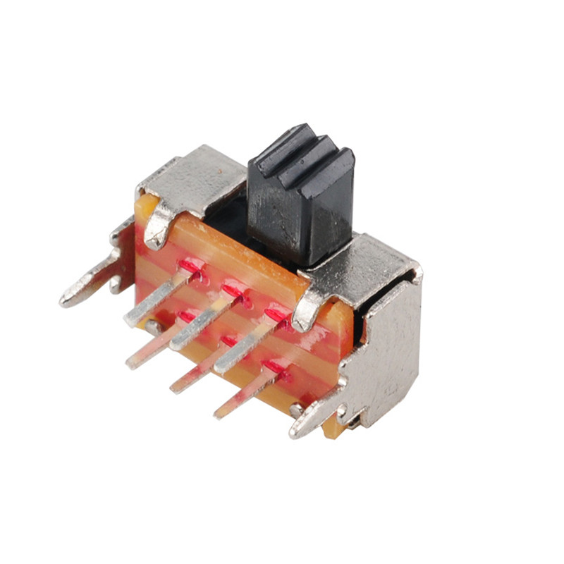 Slide Switch，2P2T Right Angle Sliding Switch,Horizontal Interruptor On-Off Push Tact Switch, Circuit Toggle Switch,