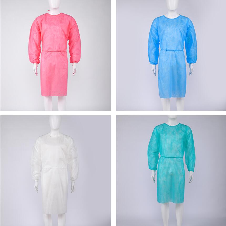 S&J Disposable Isolation Gown Polypropylene Gown with Knit Cuff Long Sleeve 10 Pack Yellow Isolation Grown