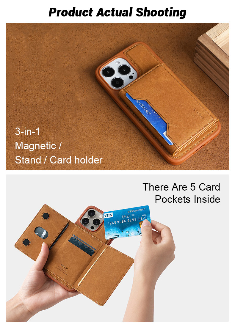 Magnetic Magsafe PU Leather Phone Case With For IPhone 16 15 Pro Max
