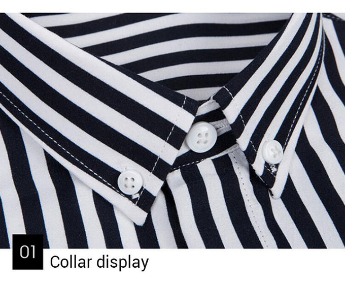 Striped Custom Men Work Shirts Tailored Dress Shirts Multi Color Optional