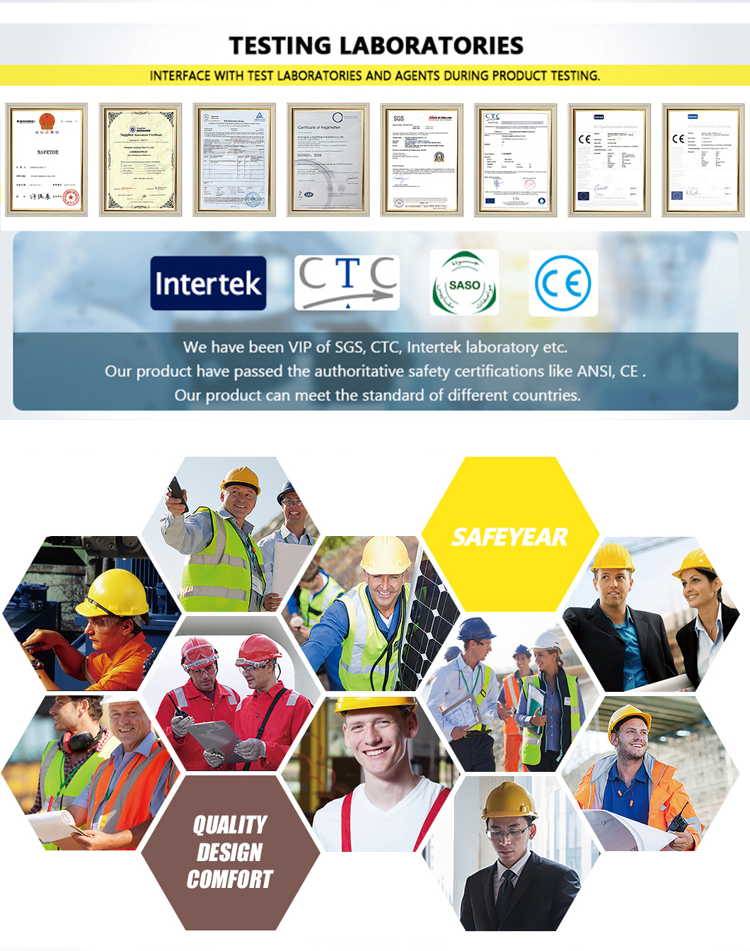 High Density ABS Shell Safety Work Helmet White Workplace Safety Equipments