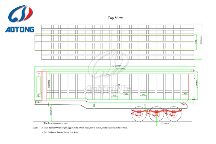 60T Rear Dump Trailer 3 Axle Hydraulic Cylinder Ending Tipper Semi-Trailer with Materials