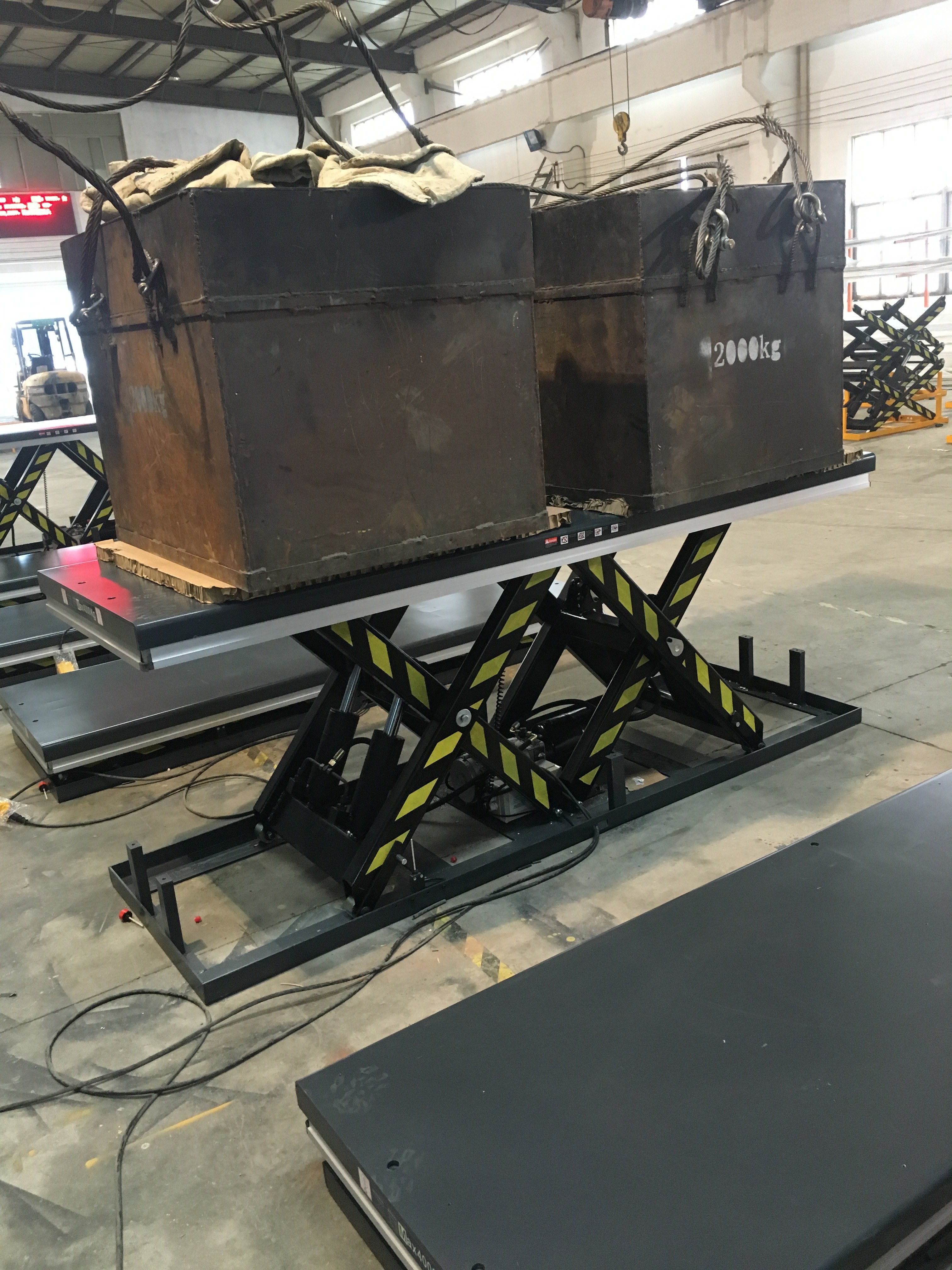 4000lbs 2 Ton Tandem Scissor Lift Table Hydraulic Electric