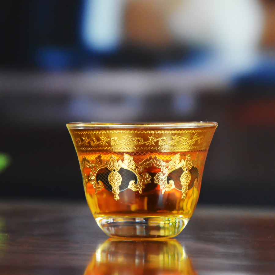 High End Luxury Gold Decal Decorated Tumbler Drinking Glasses
