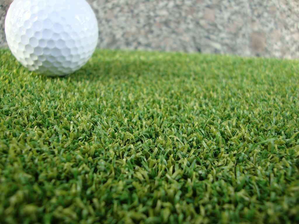 Monofil Artificial Golf Grass / Gateball Basketball Golf Synthetic Grass Good Elasticity