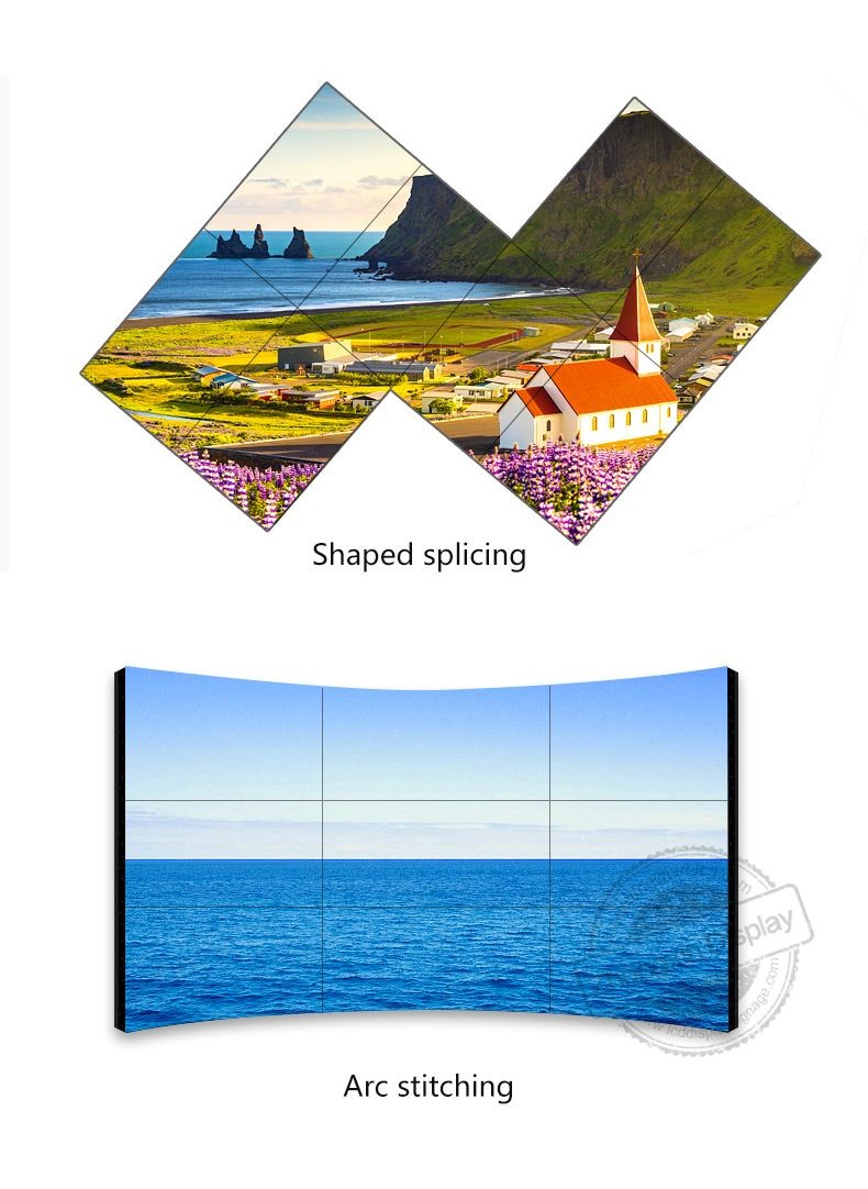 46inch 0.88mm bezel Active Area H / V 1073.8x604mm Led Video Wall Complete System for Indoor Conference Hall