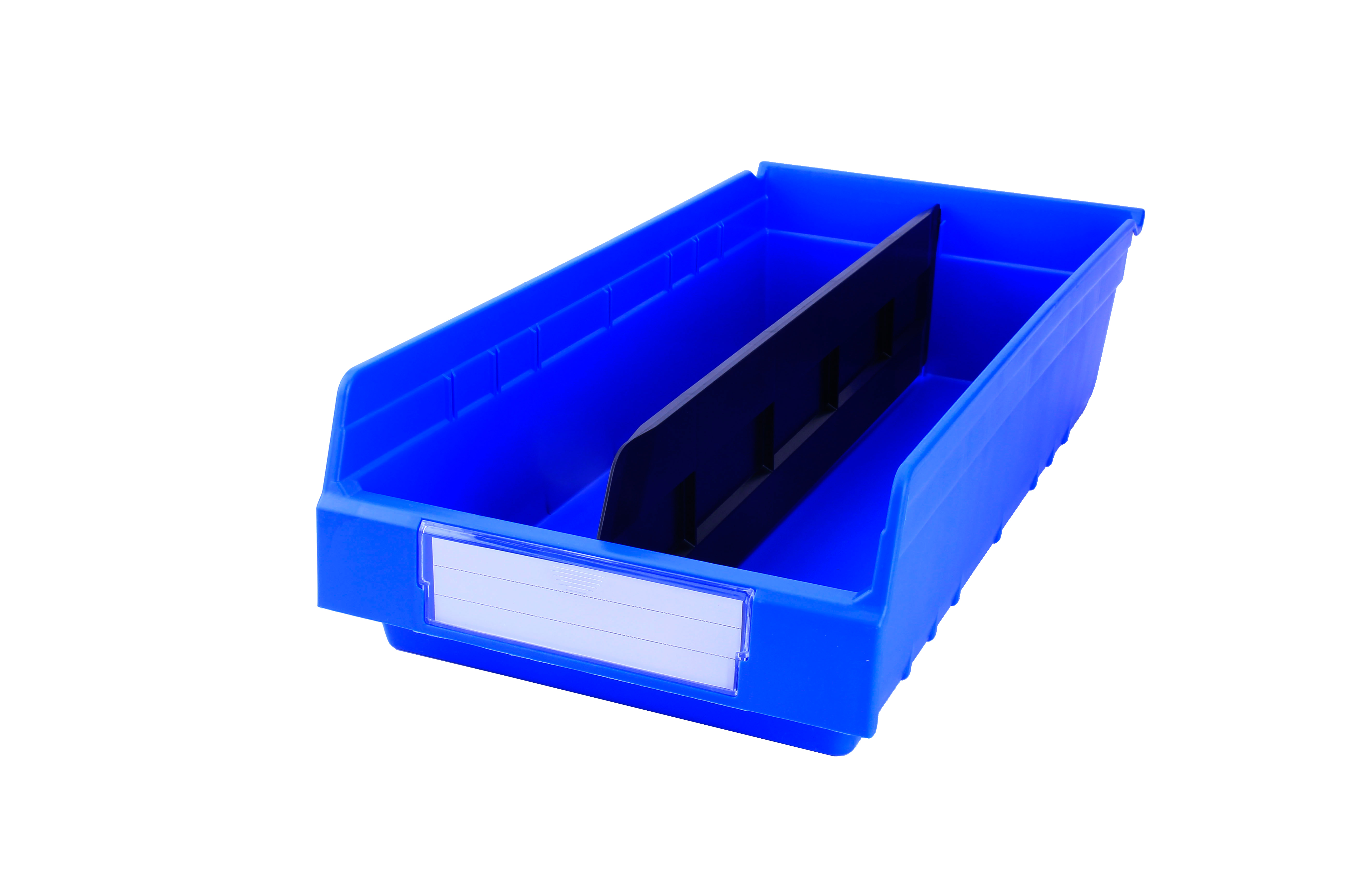 Warehouse Industrial Plastic Shelf Bin with Dividers Drug Storage Nesting Plastic Bin