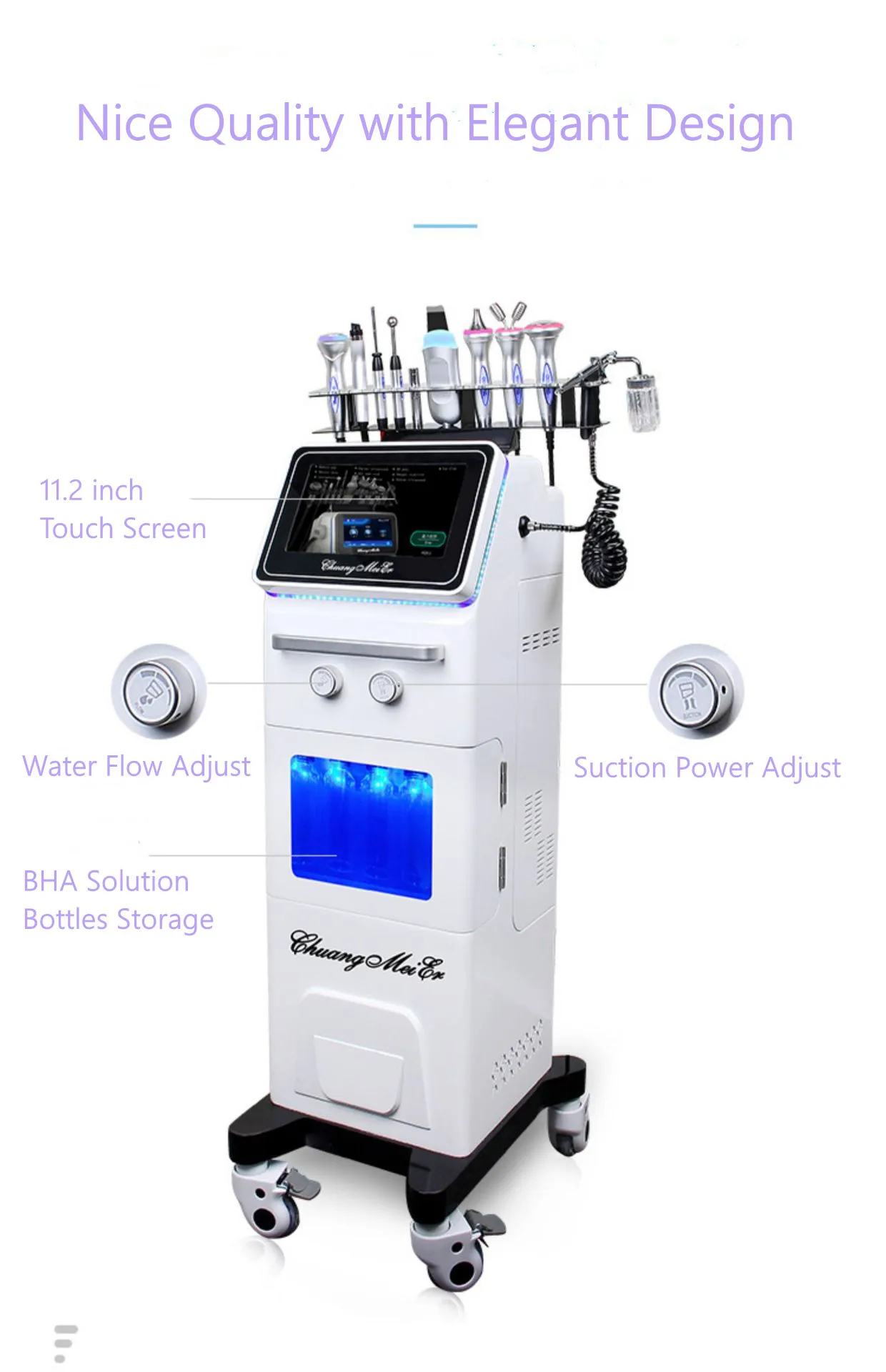 10-in-1 Multifunctional Facial Cleanser with Diamond Peeling Blackhead Removal Dermabrasion Skin Tightening and Whitenin