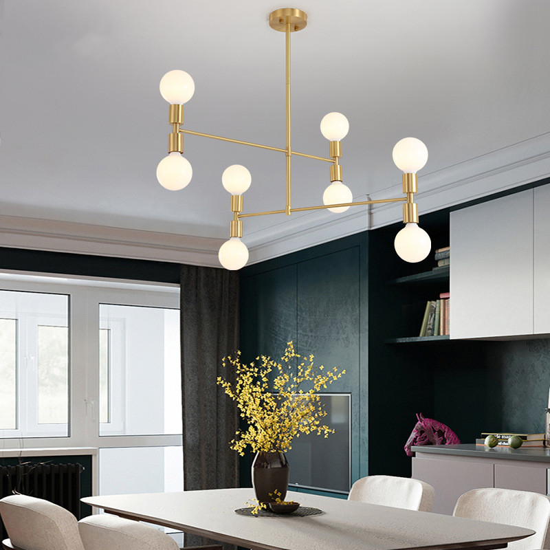 Postmodern chandelier Black Gold Adjustable whirling Indoor lounge room Atomium Chandeliers(WH-MI-342)