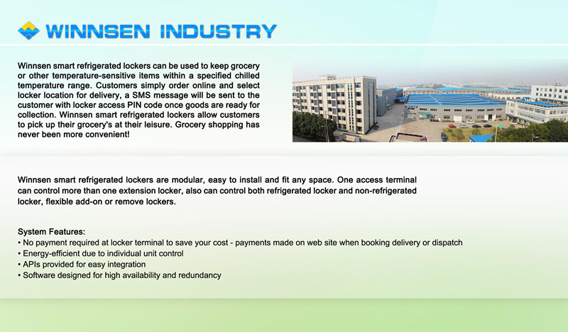 Food Icecream Refrigerated Locker Smart Cabinet 24Hours Self Service