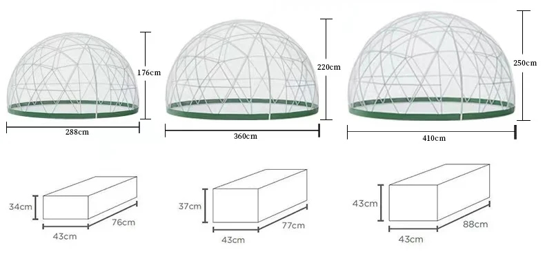 Customized Logo 2.9m Igloo Dome Tent Transparent PVC For Garden House