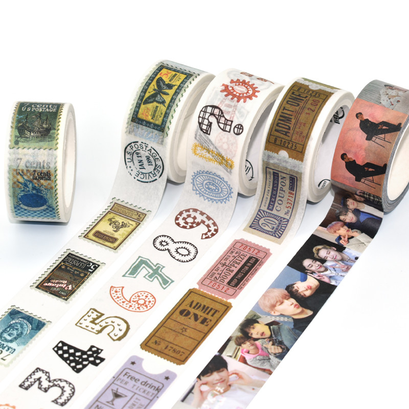 Wholesale Colorful Printing Acrylic Tape Decorative Custom Washi Tape Suppliers