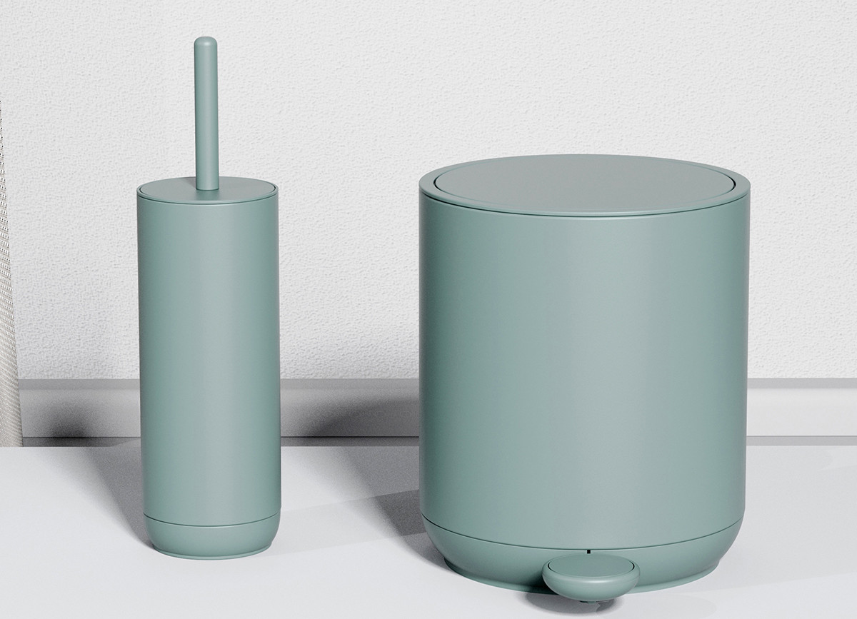 Contemporary Living Room Organizer Step On Garbage Can With Soft Close
