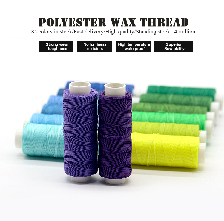 Custom Made 9ply Round Waxed Thread for Hand-sewn Leather 100% High Strength Polyester