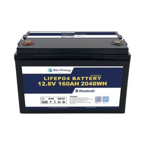 Cells Balancing Protection IP65 Smart 12V160Ah LiFePO4 Bluetooth Lithium Battery Manufactures
