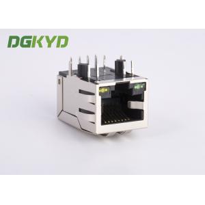 Right Angle shielded 8p8c Communication RJ45 port with Transformer, G/Y