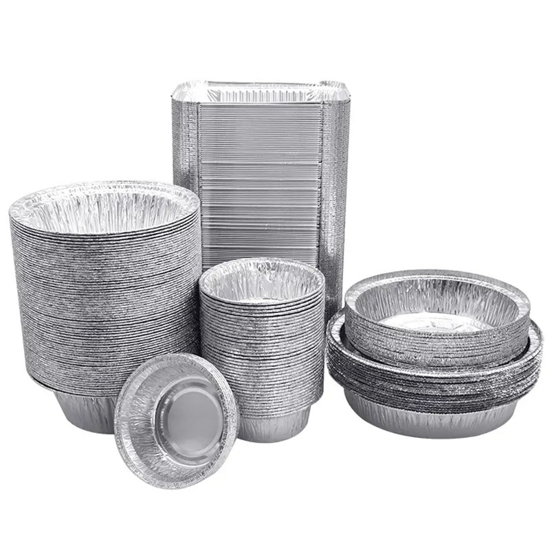 Aluminum Disposable Tray Aluminum Foil Plate Oblong Round Square Shape