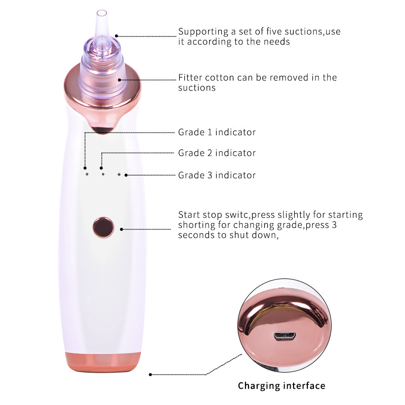Blackhead Remover Vacuum Acne Whitehead Cleaner with USB Charger by New Brand