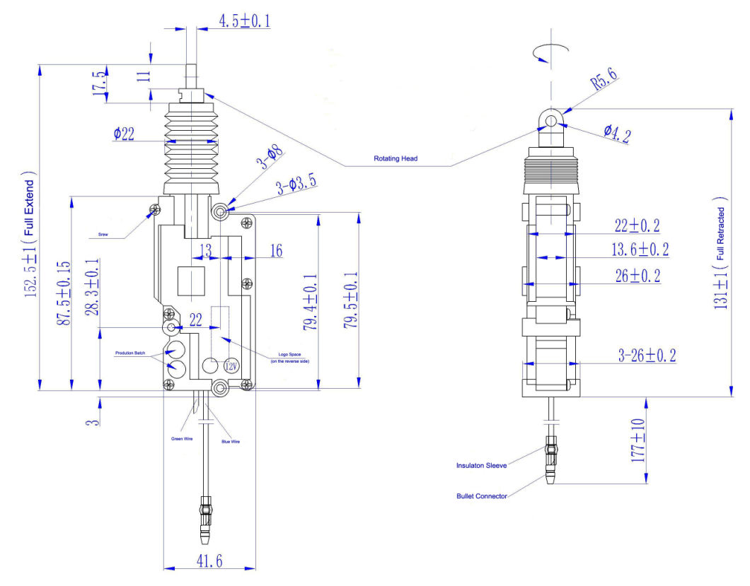 DC Actuator with Thermistor for Water Dispenser or Beverage Dispenser