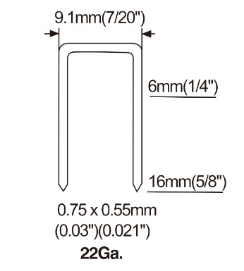Economy Fine Crown Air Pneumatic Staple Gun 7116 Short Nose 22gauge for Furniture Decoration