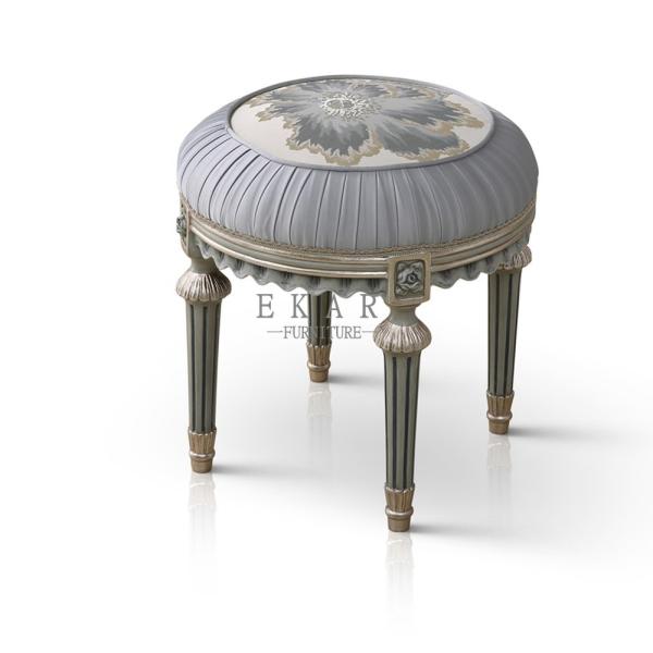 Aristo Party Beautiful bedroom Furniture Small Round Stool Wooden Fabric