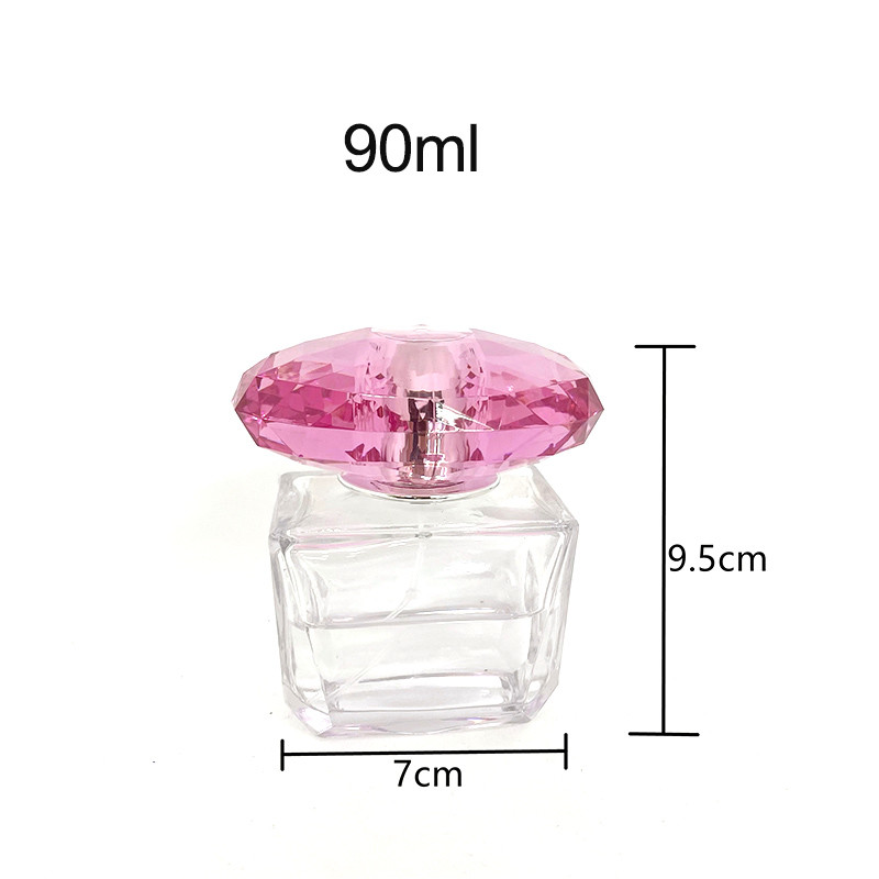 90ml Fragrant Love Crystal Perfume Bottle Glass Bottle Bayonet Spray Sub Bottle Empty Bottle Perfume Packaging Bottle