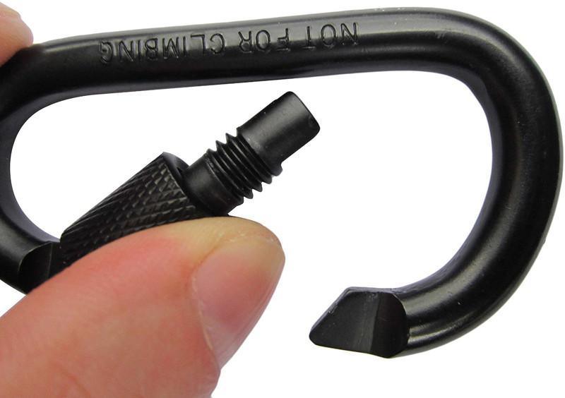 D Shape Aluminum Keychain Carabiner Clip with Screw Lock