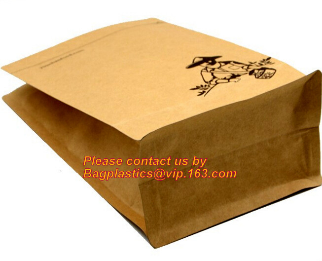 Biodegradable Foil Square Bottom Gusseted Bag, Flat Bottom Gusset Coffee Bag with Degassing Valve,gusset packaging bag f