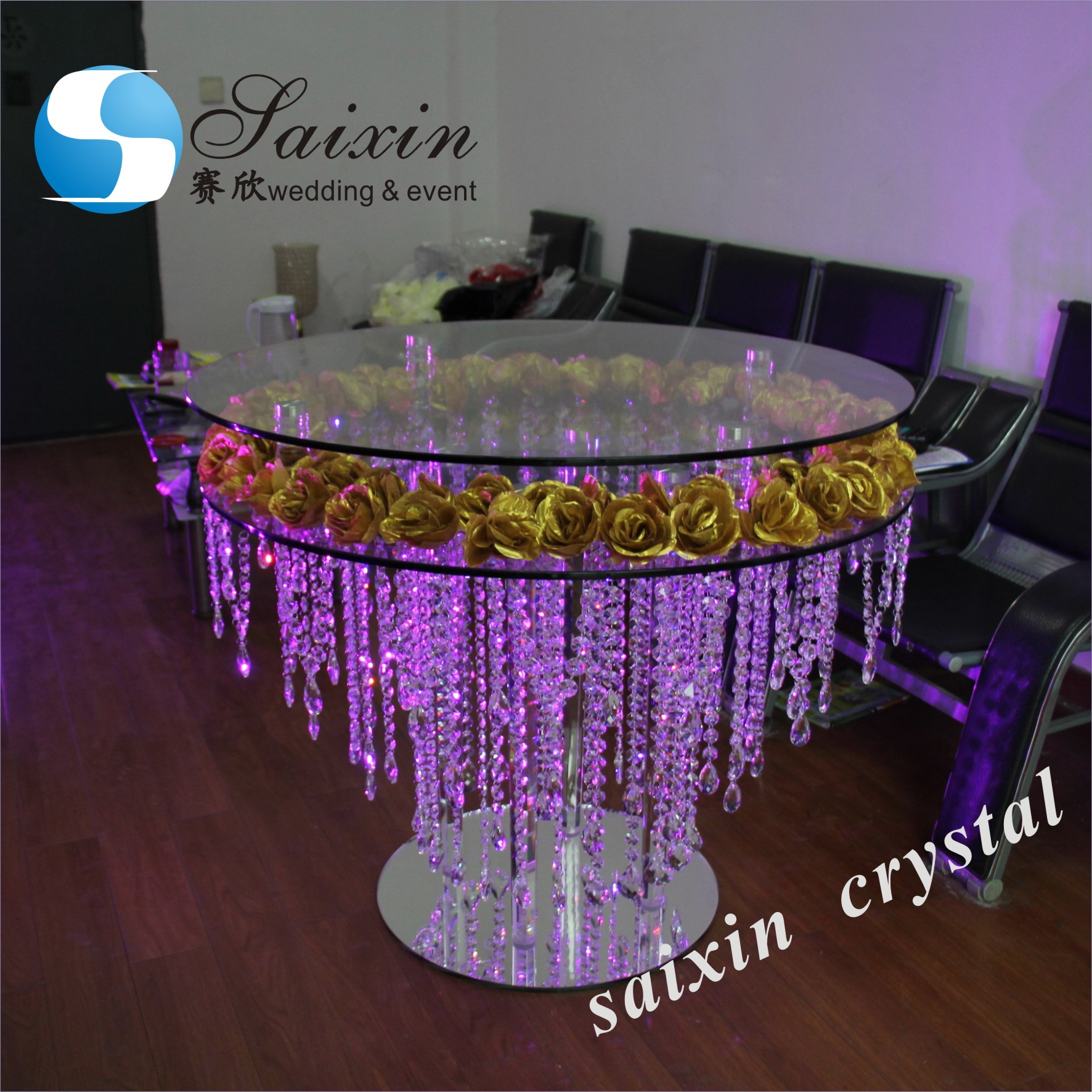 Elegant Hanging Crystal Cake Stands For Wedding Decoration